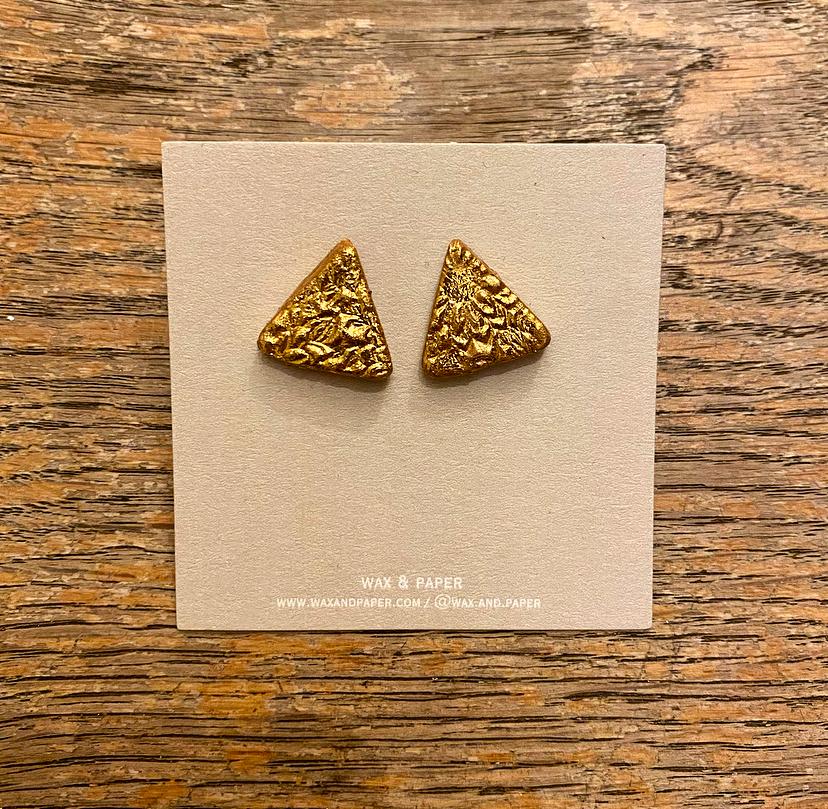 The Amalia | Handcrafted Clay and Gold Leaf Earrings