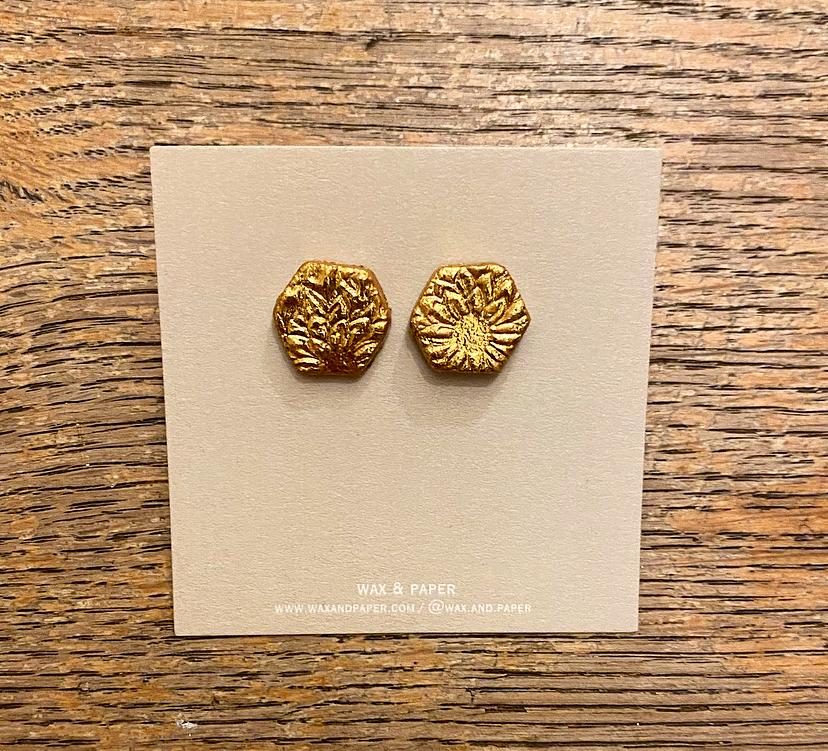 The Amalia | Handcrafted Clay and Gold Leaf Earrings