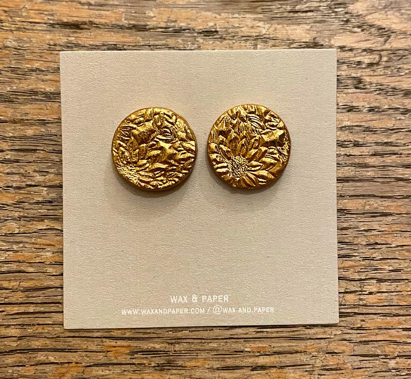 The Amalia | Handcrafted Clay and Gold Leaf Earrings